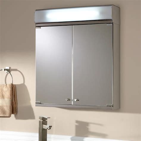 delview stainless steel lighted medicine cabinet with mirror|led medicine cabinets.